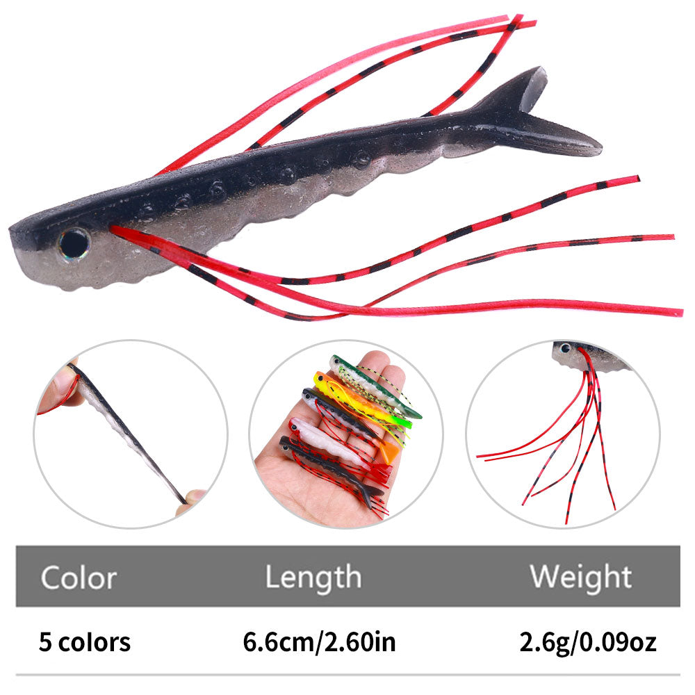 Fishing 6pcs/Lot Soft Fishing Lure Lifelike Paddle Tail Minnow Fishing  Baits Tackle for Saltwater and Freshwater Bass Crappie Walleye or Trout  Lures 55mm 75mm 100mm