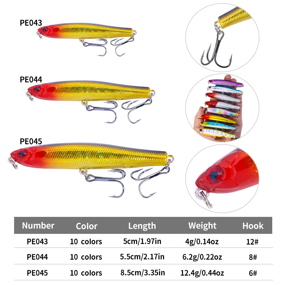 5cm 6.5cm 8.5cm Topwater Floating Pencil Lure