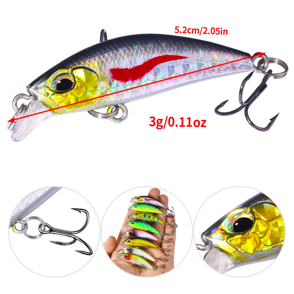 HENGJIA 8pcs set Small Size Minnow Lure 5cm 3g M177