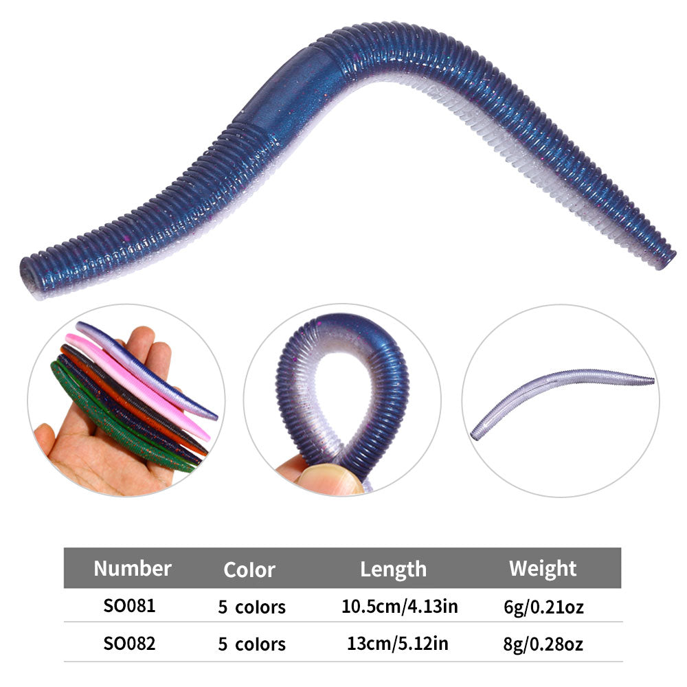 105mm 6g HENGJIA Soft Plastic Worm Baits 5pcs/bag