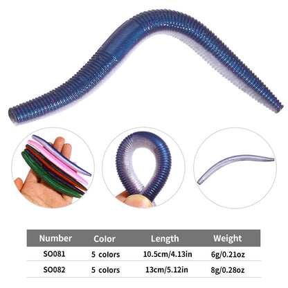 105mm 6g HENGJIA Soft Plastic Worm Baits 5pcs/bag