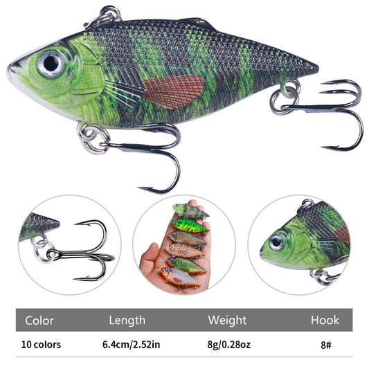 HENGJIA 1pc 6.4cm/8g Colorful Sinking Wobblers For Pike Crankbait Fishing  Lure Rattling And Vib Bait Fishing Tackle