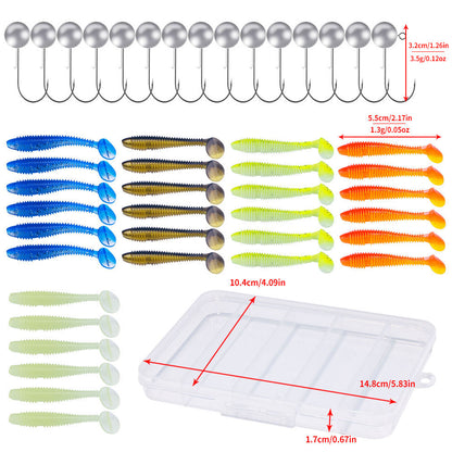 5.5cm 1.3g Soft Lure Bait 45pcs Set Artificial Soft Lure Set Lead Fishing Hook Pvc Fishing Lures