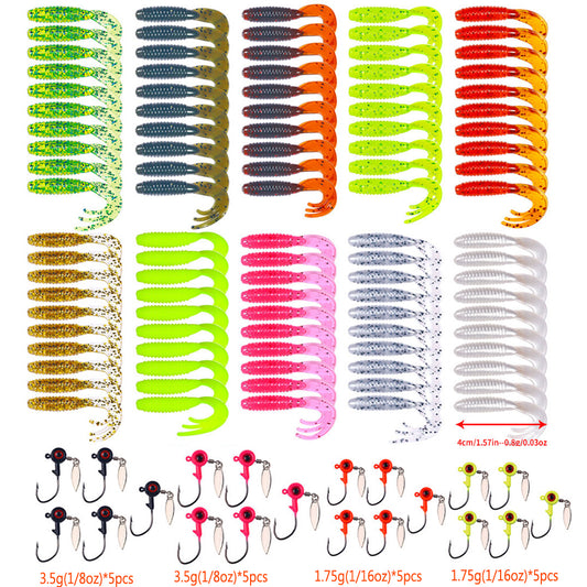 120pcs 0.8g Soft Bait Set with Jig Hook Fishing Combos