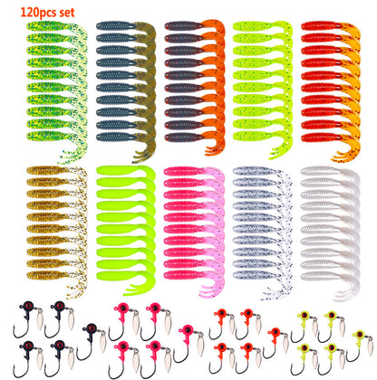 120pcs 0.8g Soft Bait Set with Jig Hook Fishing Combos