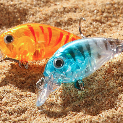 HENGJIA 5pcs box set 4.5CM/4G Topwater Small Crankbait Fishing Lures for Bass Trout