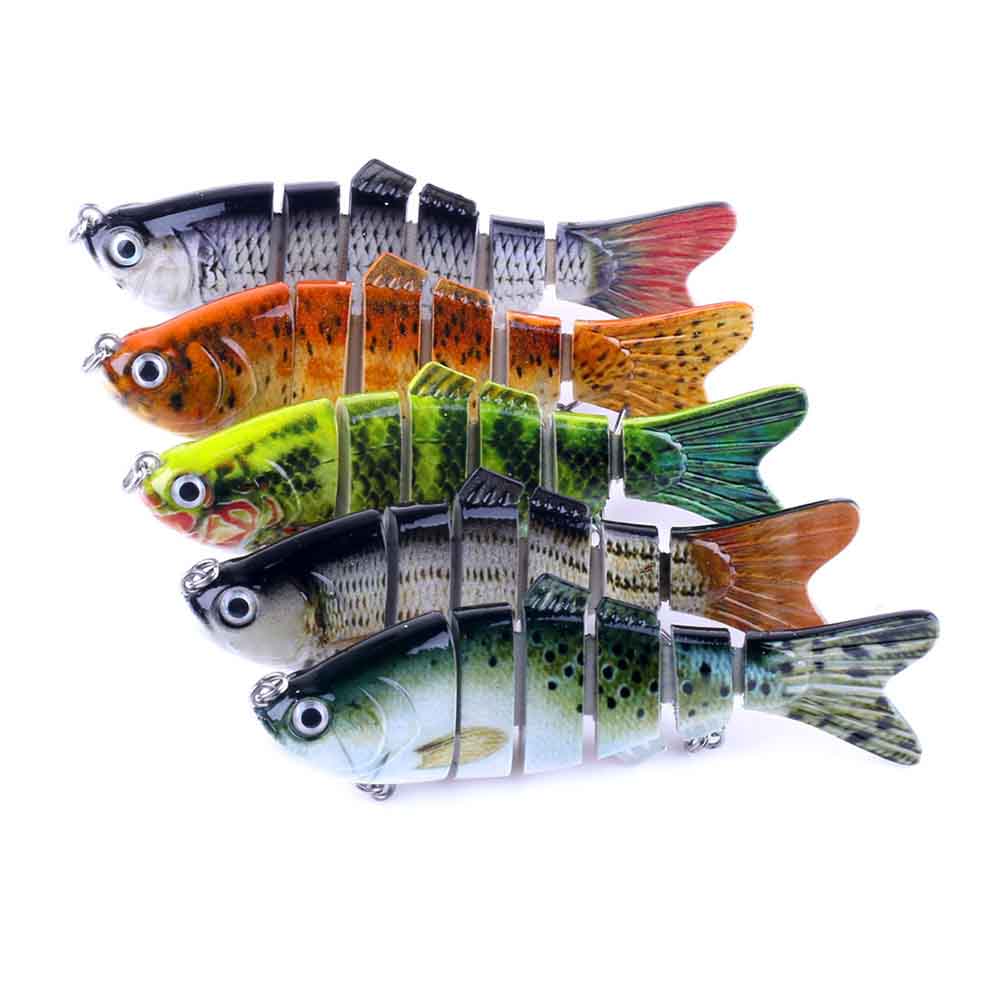 FUSIGO Bass Trout Fishing Lure Kit Segmented Multi Jointed