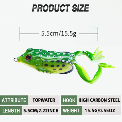 5.5CM 15.5G Topwater Frog Lure 5pcs/Set