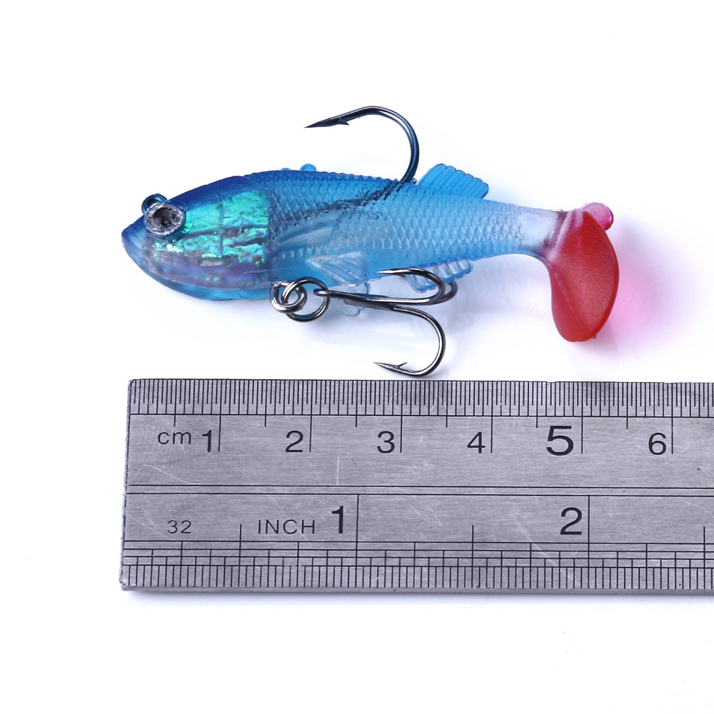 6CM 8G Pre-Rigged Jig Head Soft Swimbait for Bass Fishing