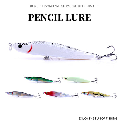 Pencil-Lure-Plastic-Pike-Bass-Hard-Lure-Wobbler-Fishing-Tackle-HENGJIA