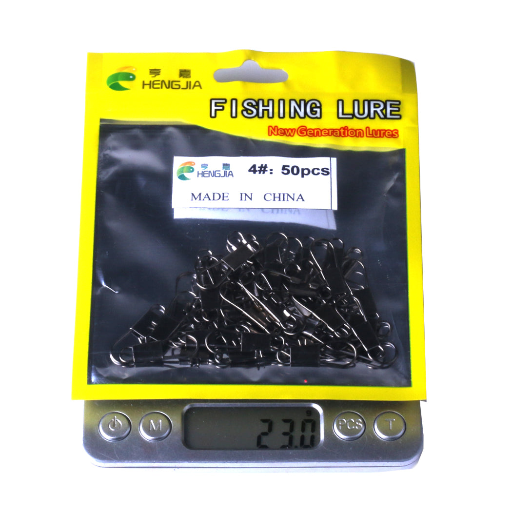 50PCS/Lot-Fishing-Connector-with-Snap-Fishhook-Lure-Tackle-HENGJIA