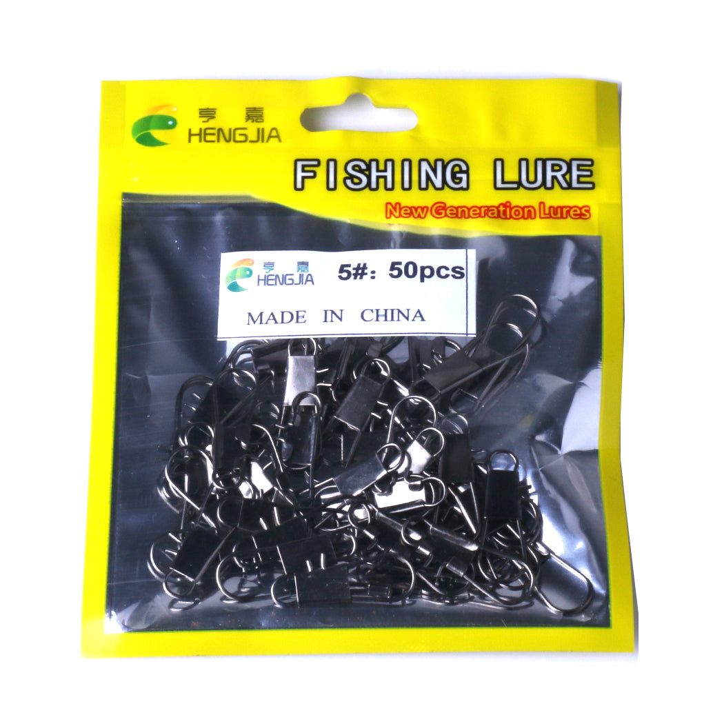 50PCS/Lot-Fishing-Connector-with-Snap-Fishhook-Lure-Tackle-HENGJIA