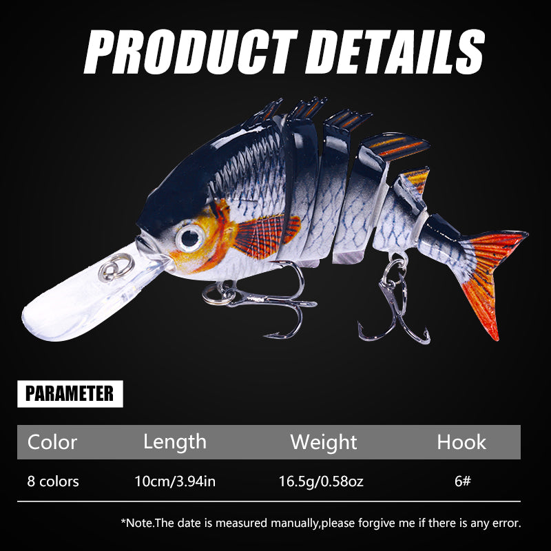 5.27'' 0.63oz 6-Segments Multi Jointed Bait Hard Plastic Fishing Lures –  Hengjia fishing gear