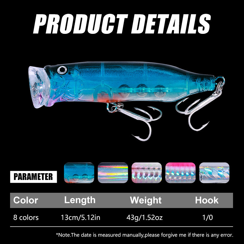 fastboy Big Fish Bait Hard Popper Fishing Lure 18cm 55g Top Crankbait  Plastic Quickly Sink Jigging Tackle for Pike Bass Tiger stripe green White  stripe green 