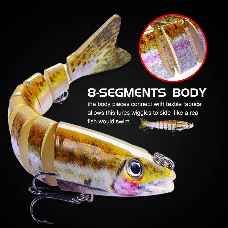 Buy Hengjia Pack of 5 Multi Jointed Minnow Fishing Lure Hard Lure