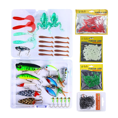 Soft Bait Lure Kit with Jig Hook Set