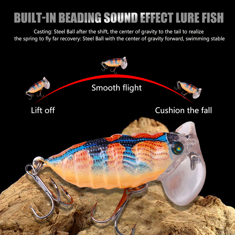 cicada ice fishing lures 4CM 3.2G Popper Lure 3D Technology Printing Hard Plastic Lures HENGJIA – Hengjia fishing gear