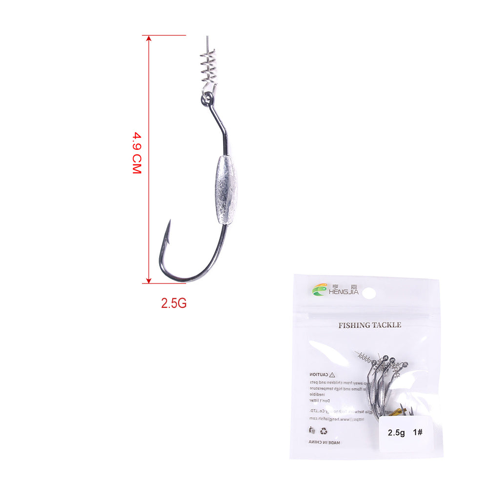 50PCS Fishing Hook Connector Soft Bait Spring Centering Pins