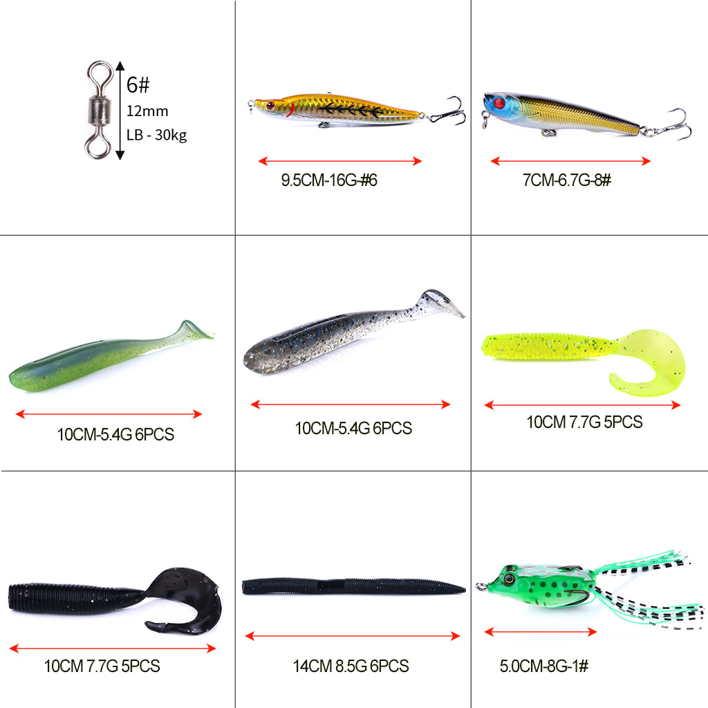 Best Bass Fishing Lure Kits Soft & Hard Bait Lure Kit Fishing