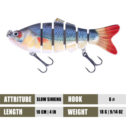 Cheap HENGJIA 1pc 10CM-18G 6sections Multi Jointed Minnow Fishing