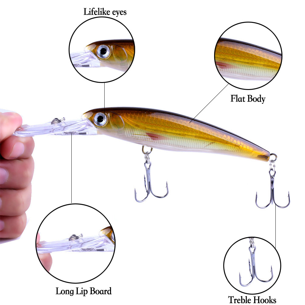 6 2/3in 1 1/14oz Diving Minnow Lure