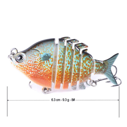 6.35cm 9.3g Fishing Lure Multi Jointed Bait Sunfish Lure