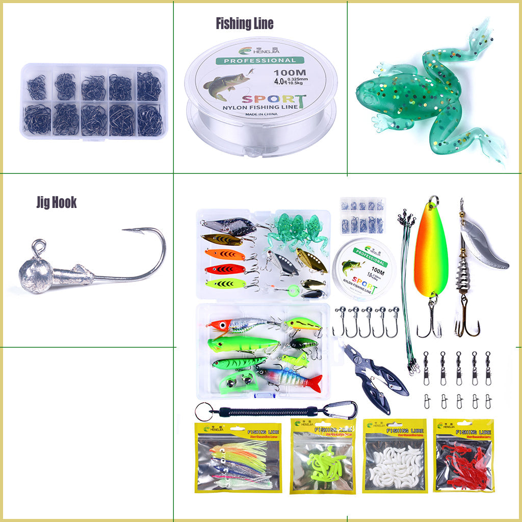 100Pcs Tackle Box Kit - Hard/Soft - Bait/Lure Fishhooks & Tools for Sa –  Kayak Shops
