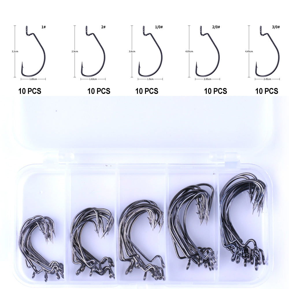 50PCS Fishing Hook Connector Soft Bait Spring Centering Pins