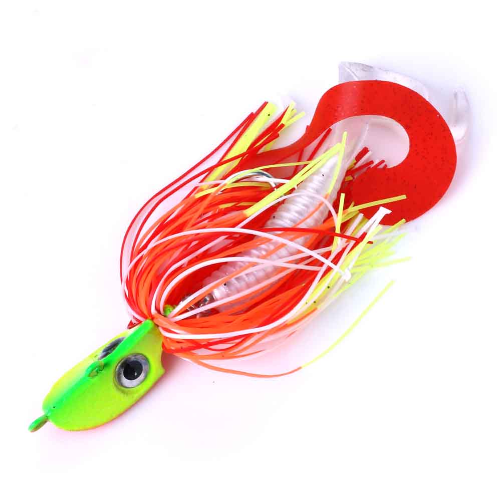 Lead-Head-Jig-Hooks-Spinnerbait-Soft-Grub-Lures-Random-Color-HENGJIA