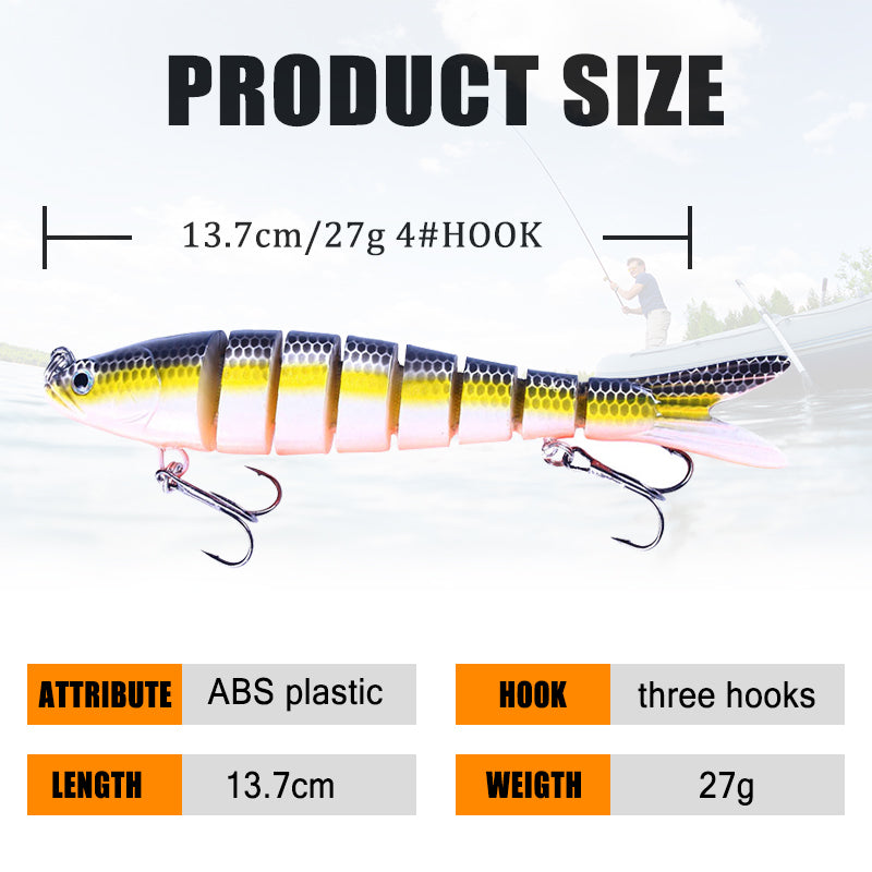 Cheap 5pcs Fishing Lures 7 Segment Lifelike Trout Multi Jointed Artificial  Bait Hard Bait Tackle Box