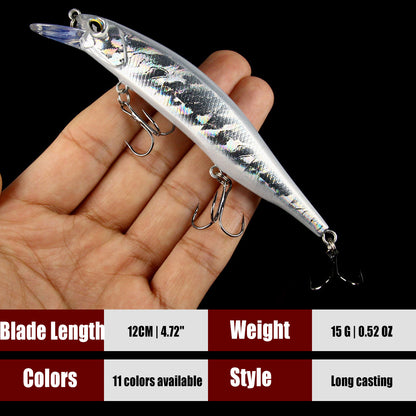 4.72''  0.52oz Minnow Lure with 3 Hooks