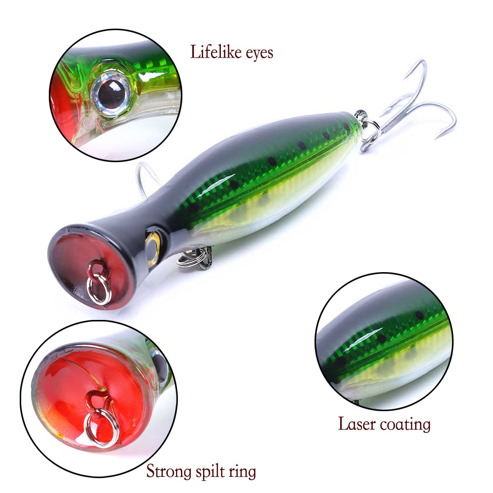 5 1/8in 1 1/2oz Large Popper Lure Minnow Lures | HENGJIA – Hengjia