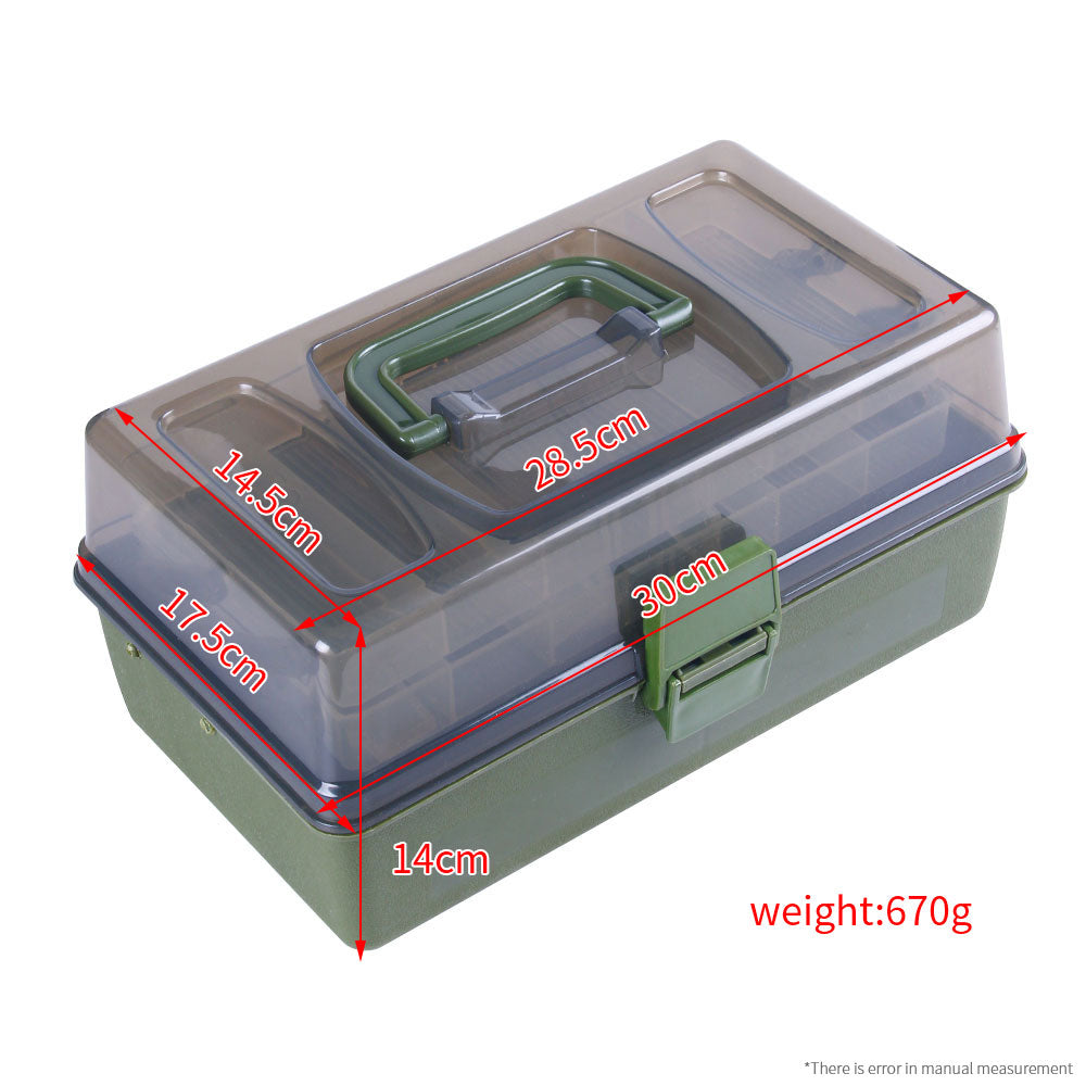 Portable Fishing Tackle Box ABS ThreeLayer Fishing Gears Storage Box with  Ergonomic Handle Multi Layer Fishing Gear Box