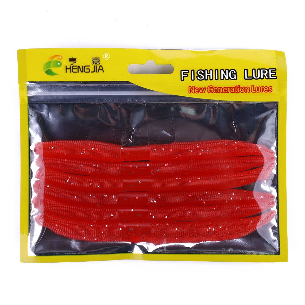 Soft Worm Plastic Lures Kit Bass Fishing