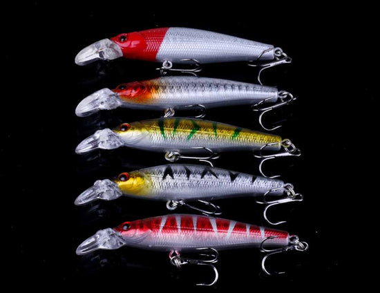 Fishing Lures Kit Mixed Including Minnow Popper Crank Baits with Hooks Fishing Lures Kit Mixed Including Minnow Popper Crank Baits with Hooks