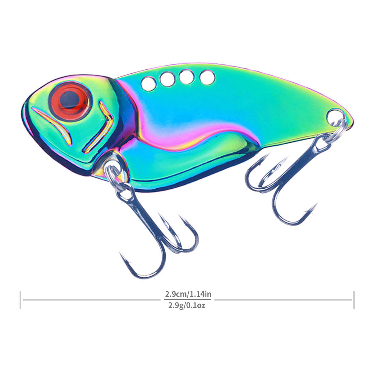  LINFFSTR 10Pcs Metal VIB Fishing Lures 7g 10g 14g 17g 20g  Vivid Vibrations Spoon Lure with Adjustable Hole Position Crankbait  Artificial Hard Bait 3D Eyes Jigging Lure (Color : A