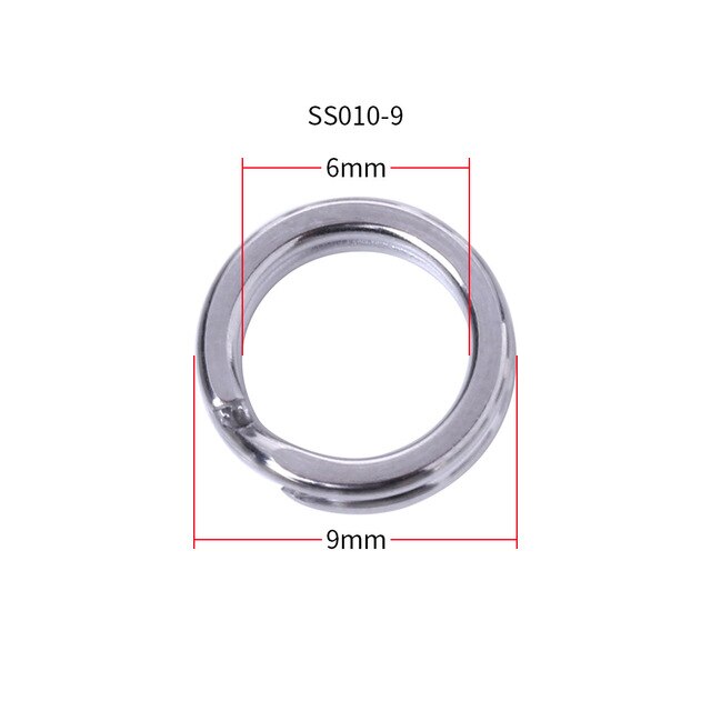 50pcs Stainless Steel Fishing Ring  Split Rings Change Hook Connector Tool SS010