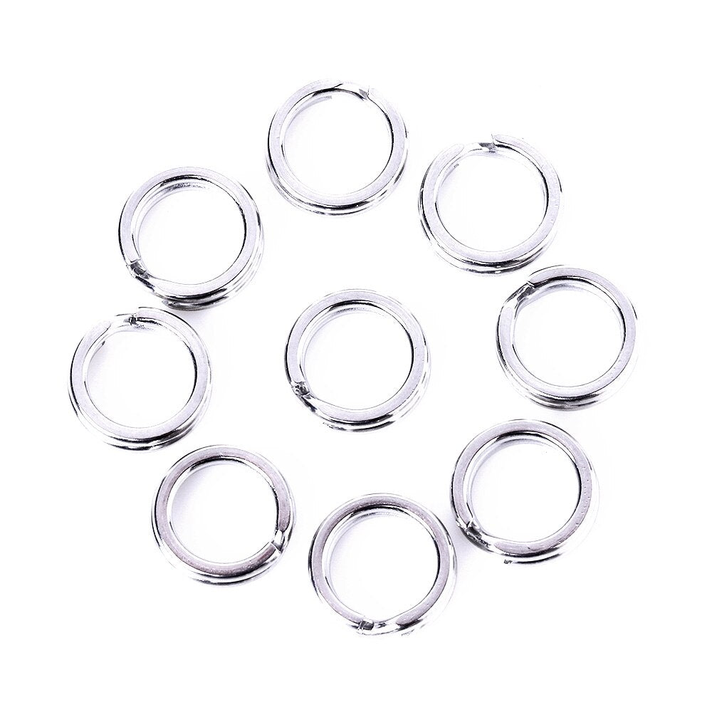 50pcs Stainless Steel Fishing Ring  Split Rings Change Hook Connector Tool SS010