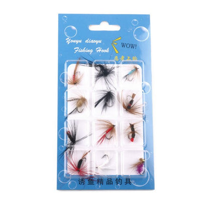 Multicolor Fly Trout Fishing Hooks 12pcs