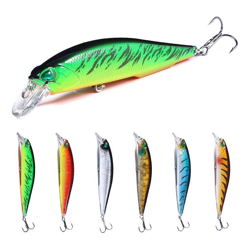 FISHING LURES BENO 4¾ OVERALL MULTI-JOINTED MINNOW BLACK & GREEN & YELLOW