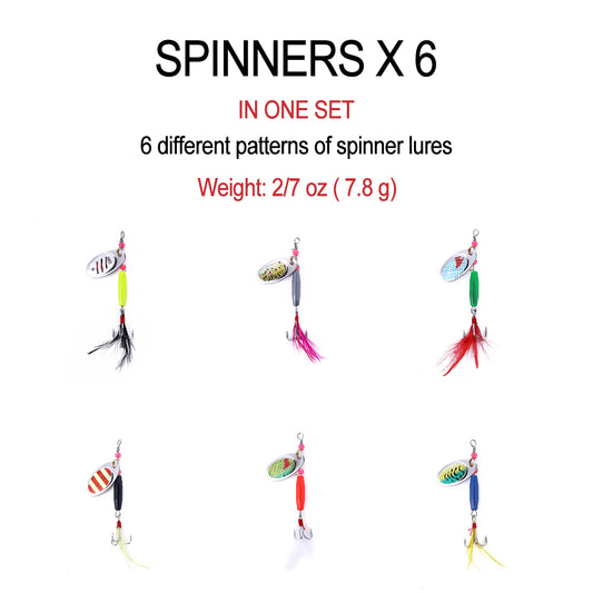 Spinner Baits Spoon Lures Fishing Set